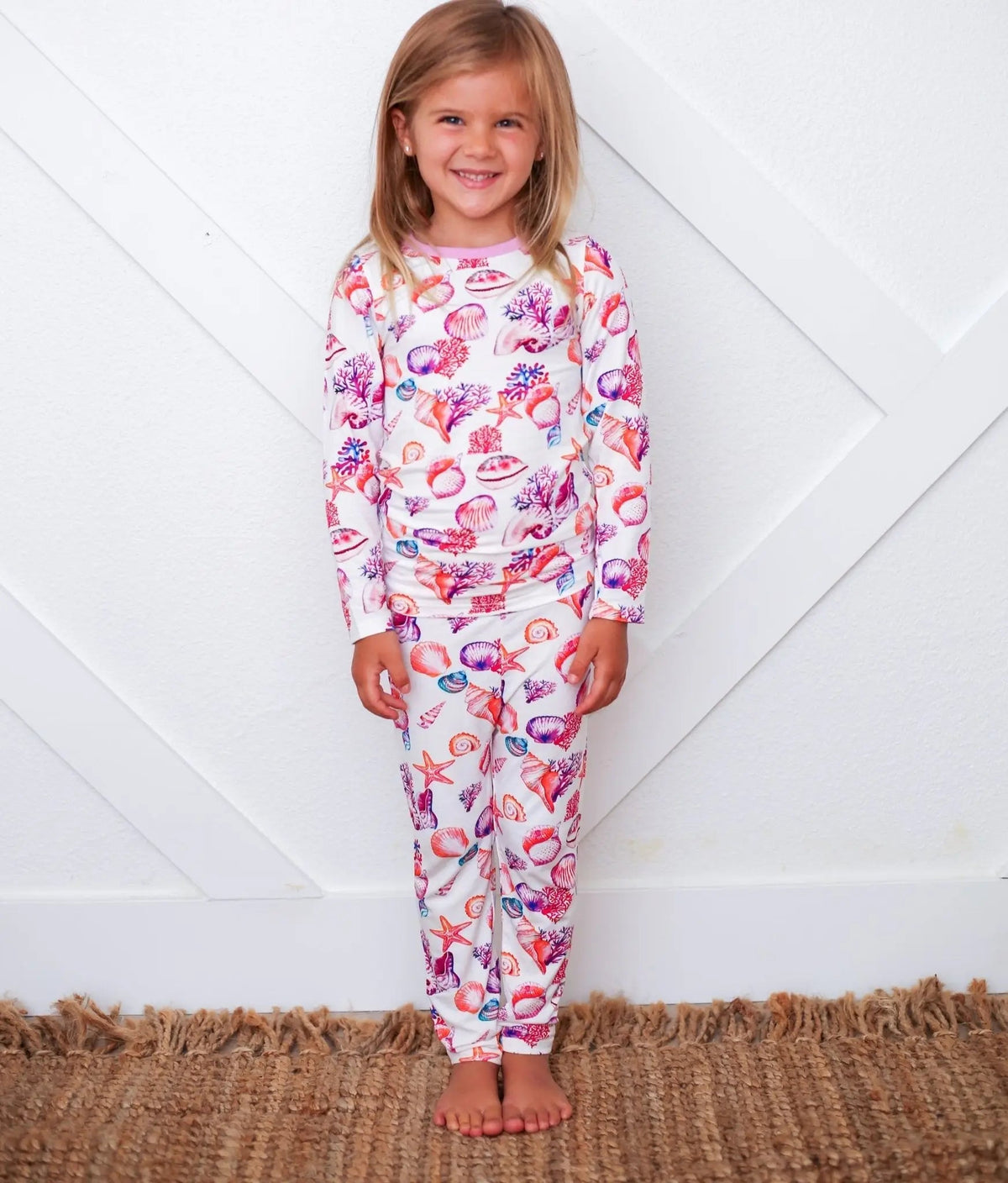 Bestaroo Beachy Keen Seashells Bamboo Pajama For Babies Sleepwear - 