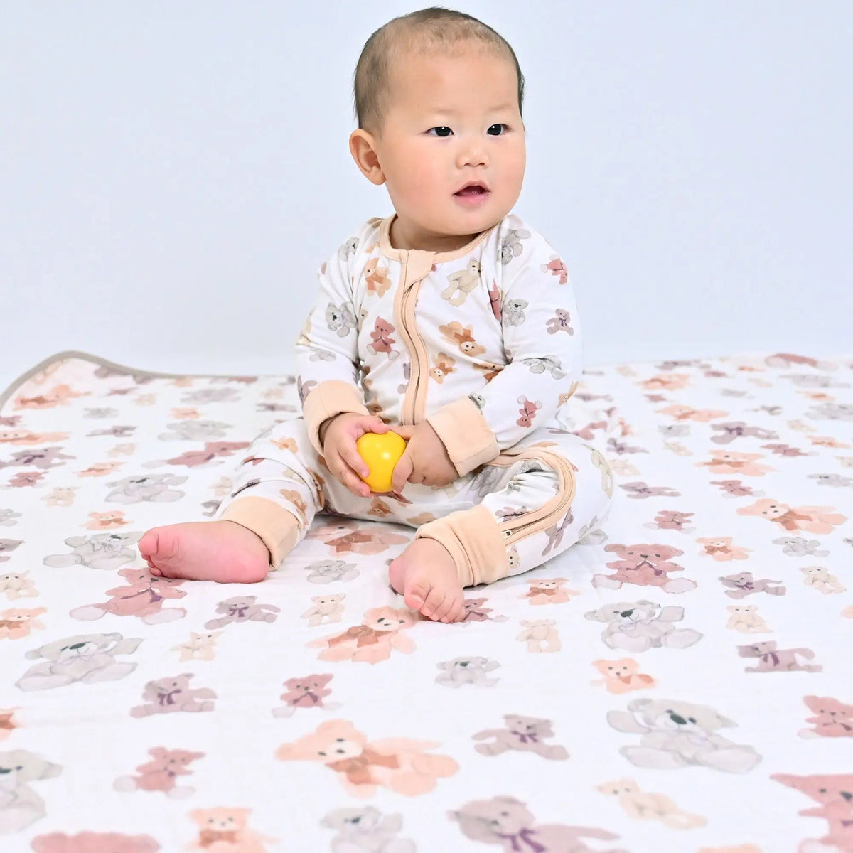 LollyBanks Bear Hugs Zipper One Piece Pajama - 