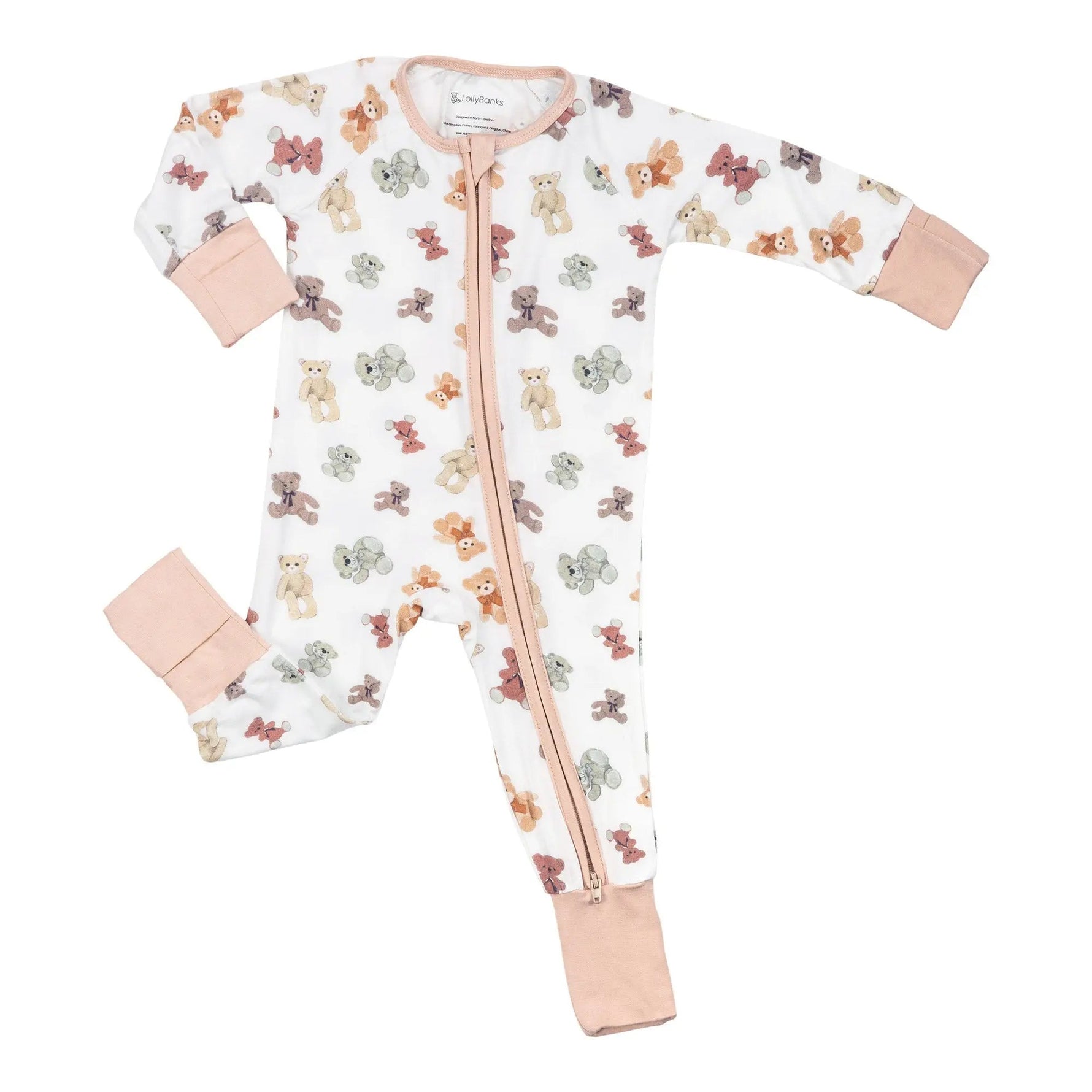 LollyBanks Bear Hugs Zipper One Piece Pajama - 