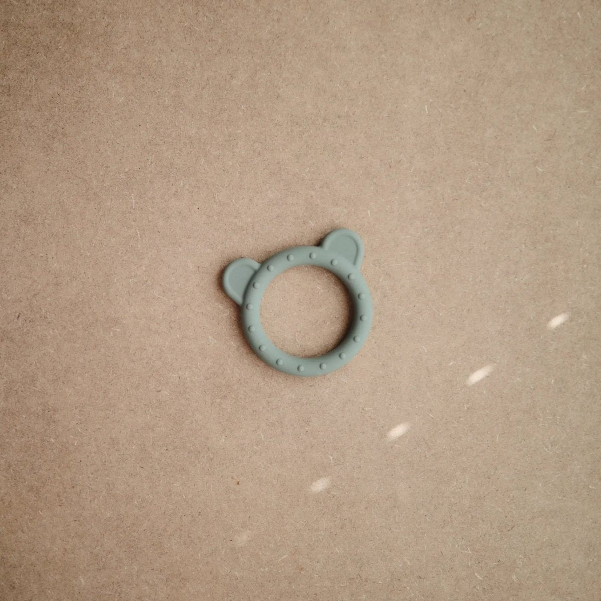 Mushie Bear Teether for Babies 100 Percent Non-Toxic Food-Grade Silicone Easy Grasp Design Stylish Colors -