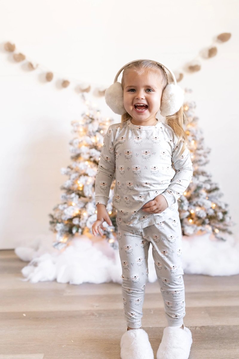 Little Joy Co. Beary Sleepy 2pc Bamboo Pajamas for Kids Soft Comfort - Everetts Place Boutique - 