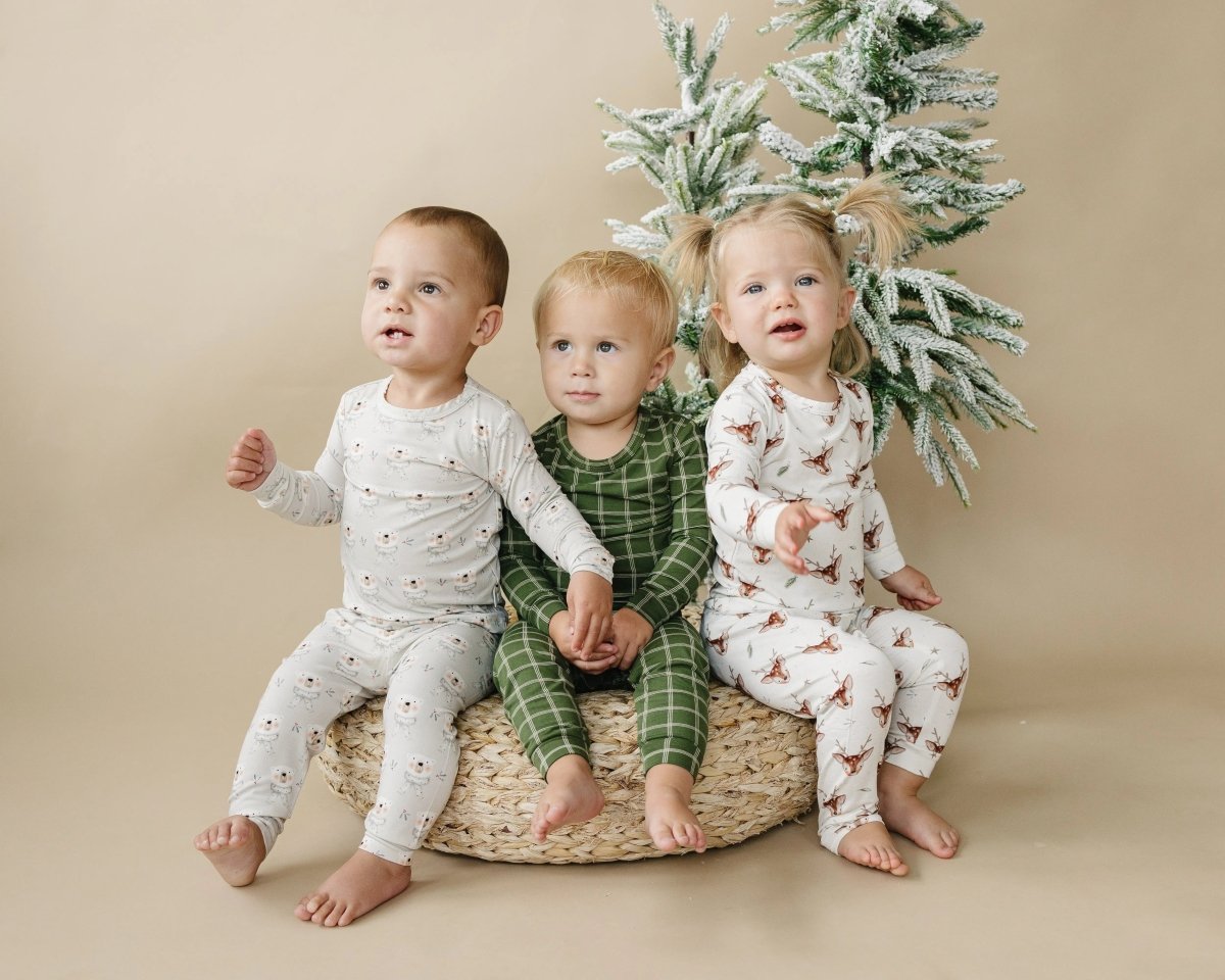 Little Joy Co. Beary Sleepy 2pc Bamboo Pajamas for Kids Soft Comfort - Everetts Place Boutique - 