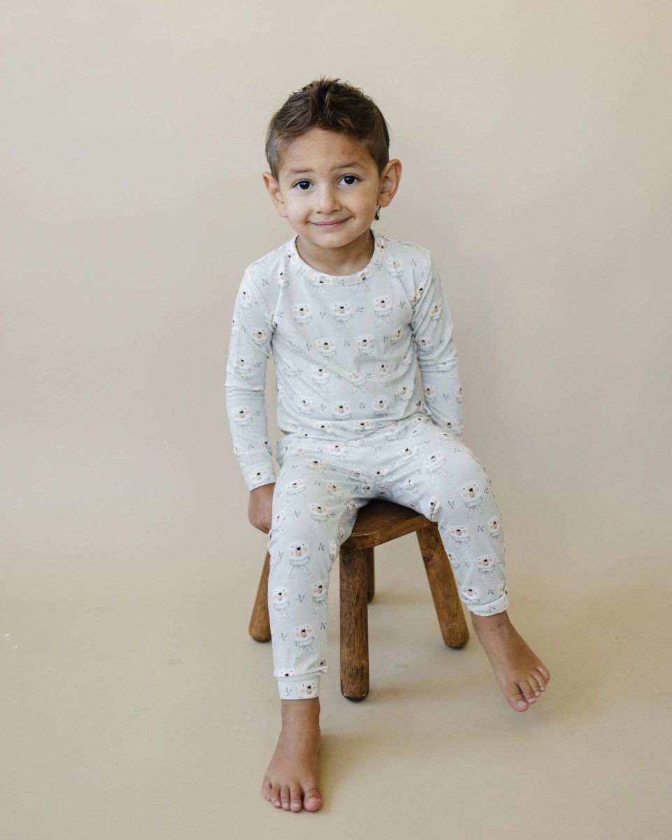 Little Joy Co. Beary Sleepy 2pc Bamboo Pajamas for Kids Soft Comfort - Everetts Place Boutique - 