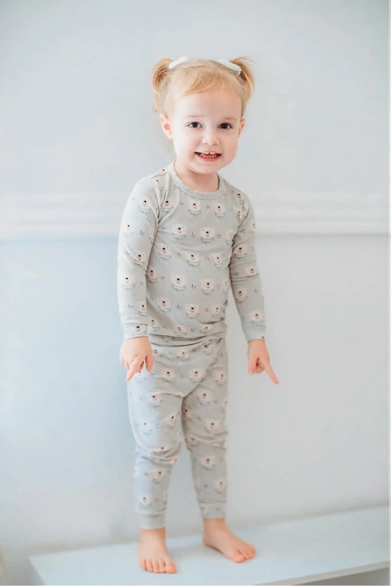 Little Joy Co. Beary Sleepy 2pc Bamboo Pajamas for Kids Soft Comfort - Everetts Place Boutique - 