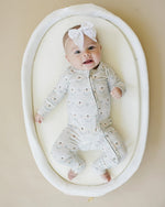 Little Joy Co. Beary Sleepy Bamboo Zippy Romper With Foldover Feet - Everetts Place Boutique - 