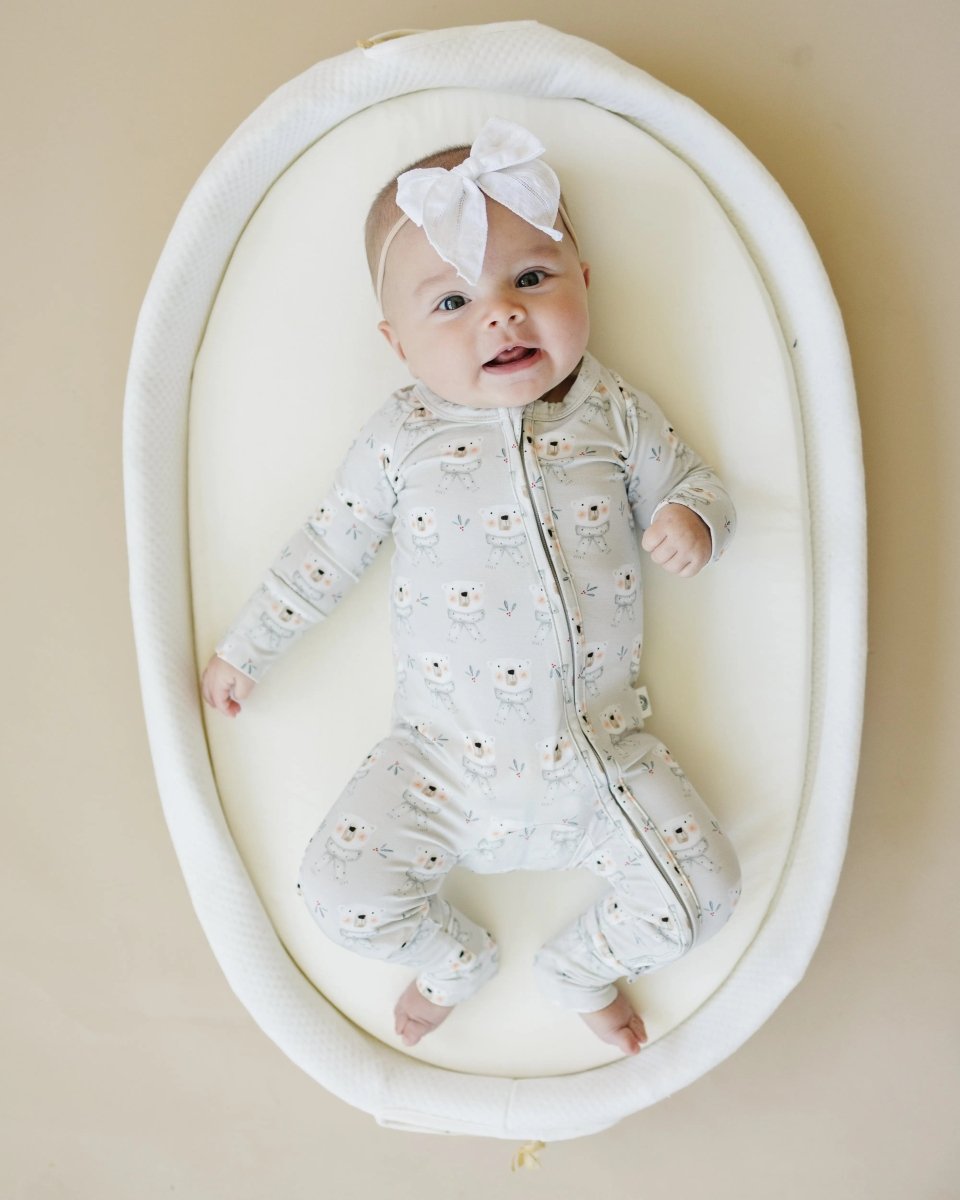 Little Joy Co. Beary Sleepy Bamboo Zippy Romper With Foldover Feet - Everetts Place Boutique - 