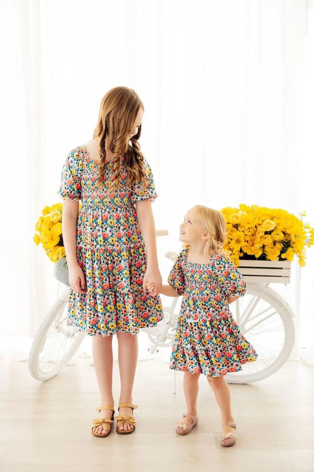 Mila & Rose ® Beautiful Blossoms Smocked Ruffle Dress - 
