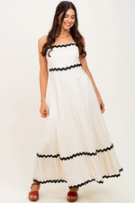 PinkBlush Beige Colorblock Trim Maternity Midi Dress - 