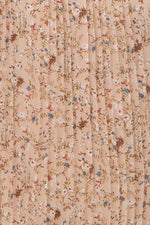 PinkBlush Beige Floral Pleated Chiffon Midi Dress for Stylish Plus Size Women - 