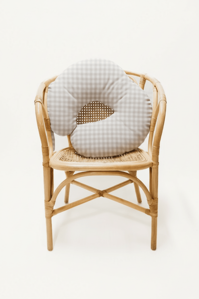 Little Mae & Co Beige Gingham Nursing Pillow Cover - 