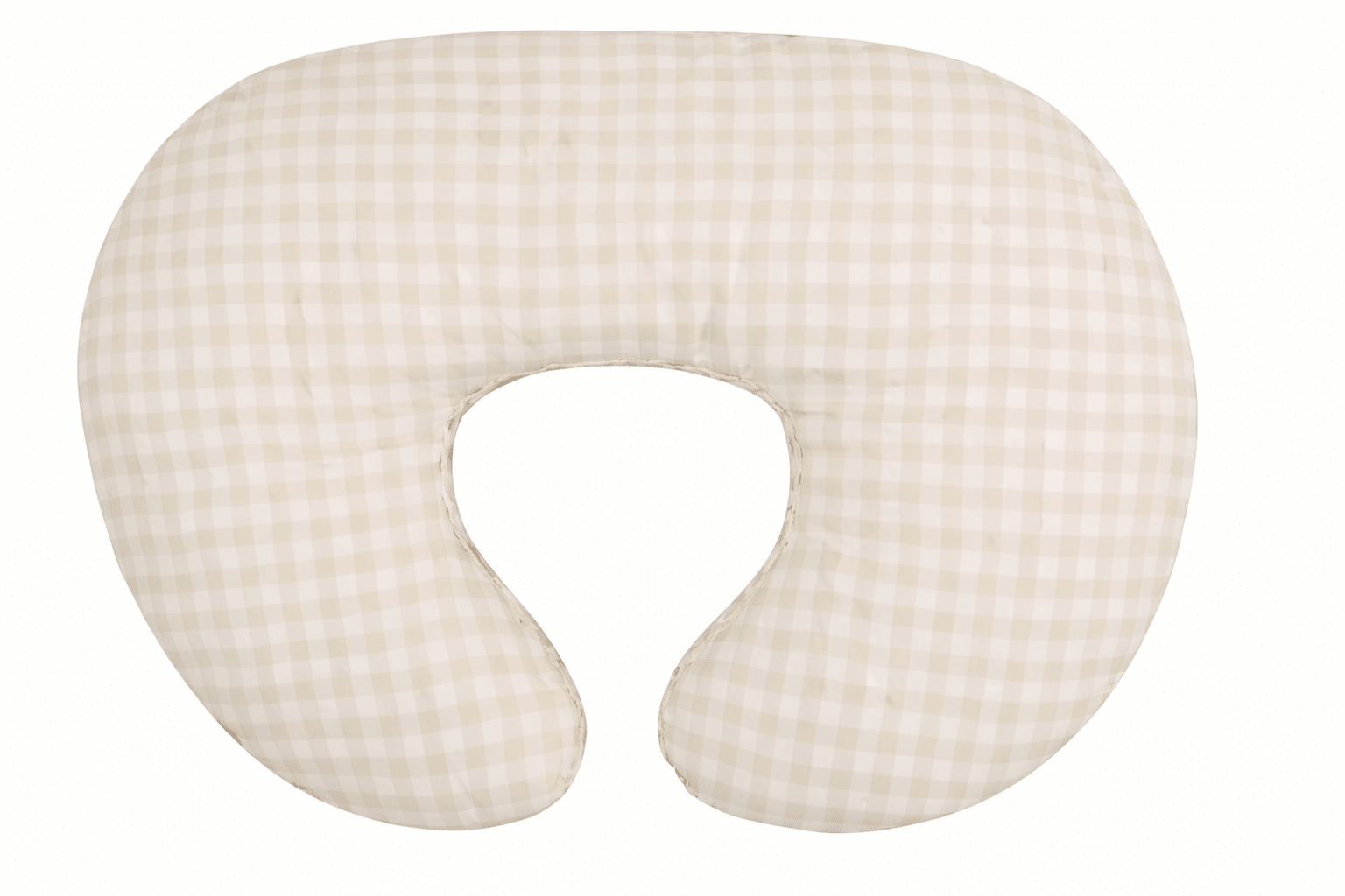 Little Mae & Co Beige Gingham Ruffle Nursing Pillow Cover