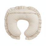 Little Mae & Co Beige Gingham Ruffle Nursing Pillow Cover - 