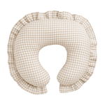 Little Mae & Co Beige Gingham Ruffle Nursing Pillow Cover - 