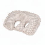 Little Mae & Co Beige Ruffle Gingham Twins Nursing Pillow Cover - 