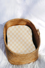 Little Mae & Co Beige & White Checkered Baby Lounger Cover - 