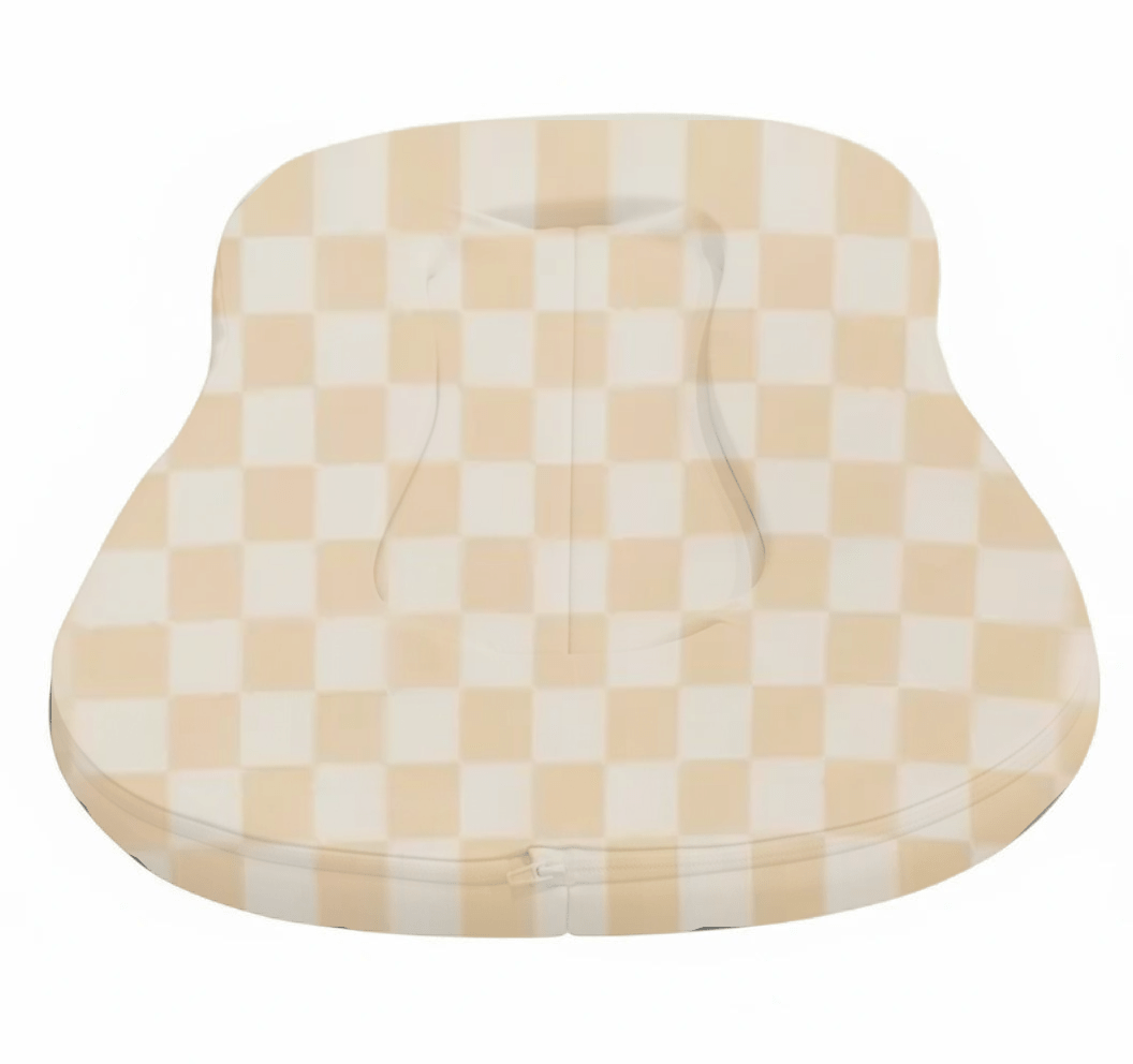 Little Mae & Co Beige White Checkered New Lounger Curve Cover - 