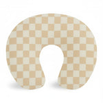 Little Mae & Co Beige & White Checkered Nursing Pillow Cover - 