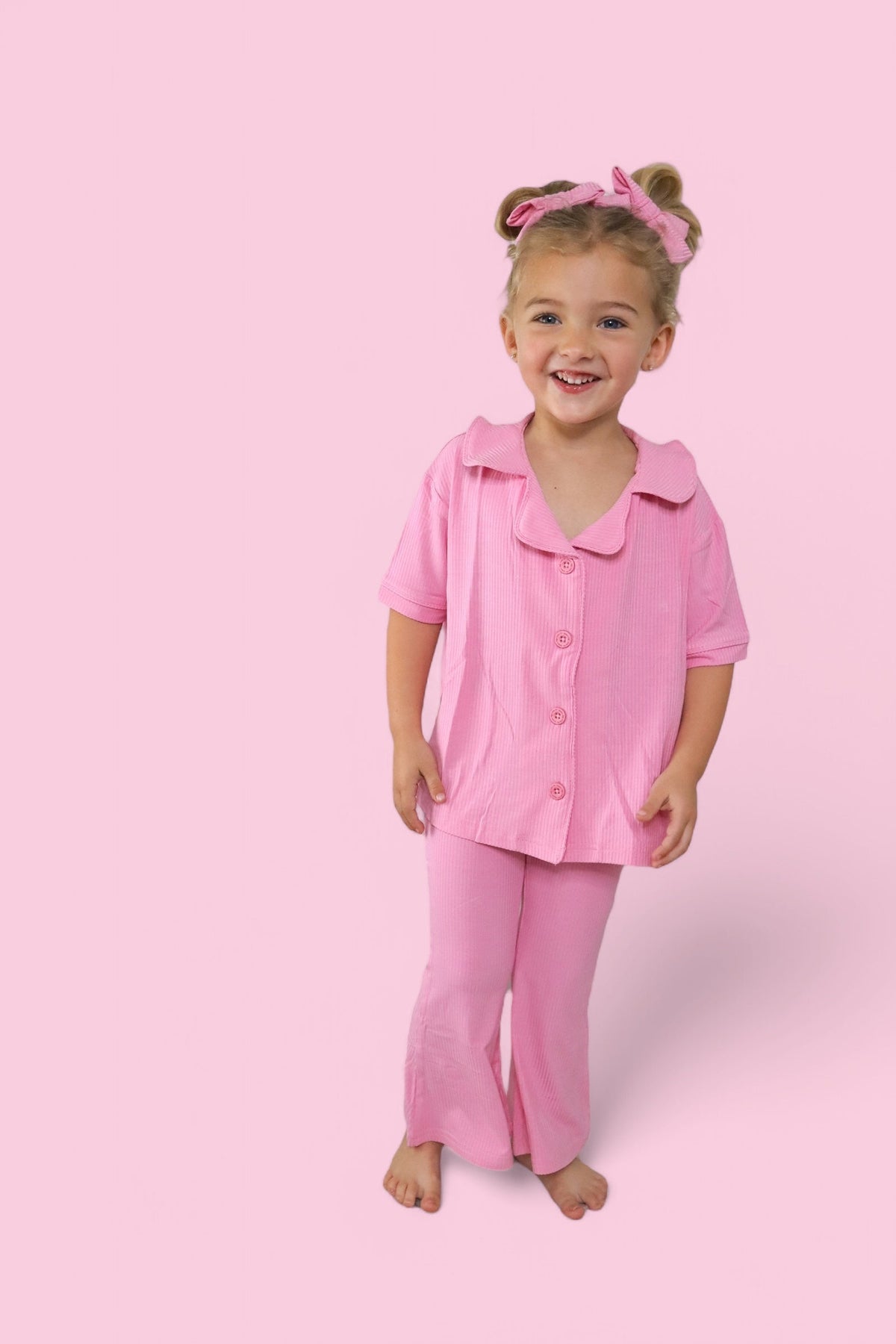 DREAM BIG LITTLE CO BELLA PINK RIB DREAM GIRL'S FLARE SETEveretts Place