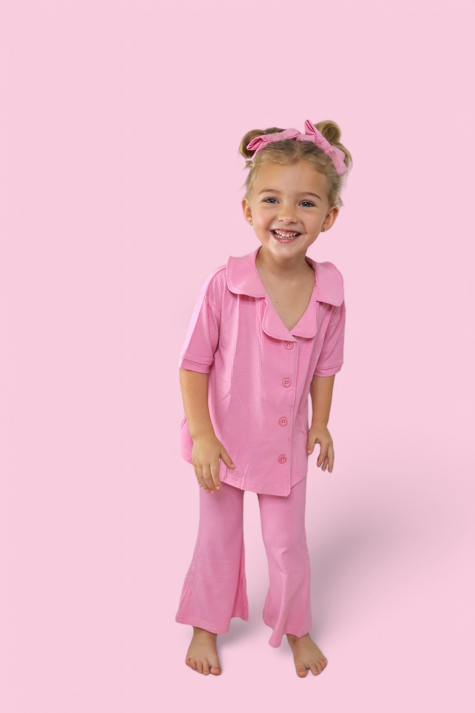 DREAM BIG LITTLE CO BELLA PINK RIB DREAM GIRL'S FLARE SETEveretts Place