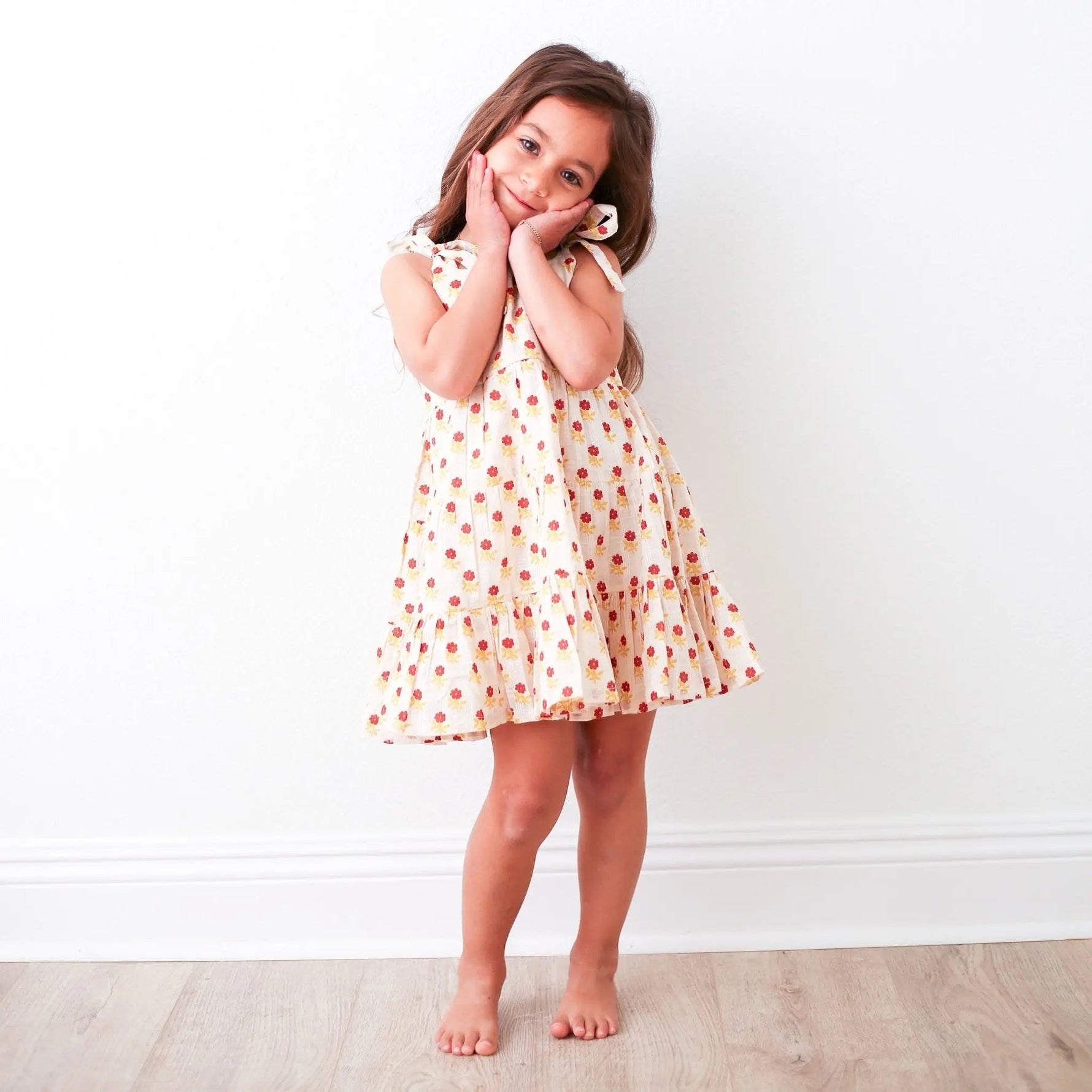 Bestaroo Bella Rust Floral Floral Dress - 