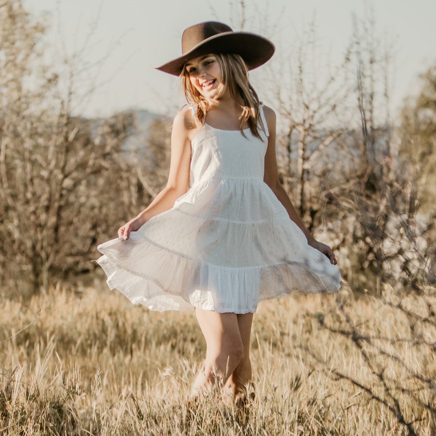 Cotton Sparkle Dress - Flowy Tie Straps