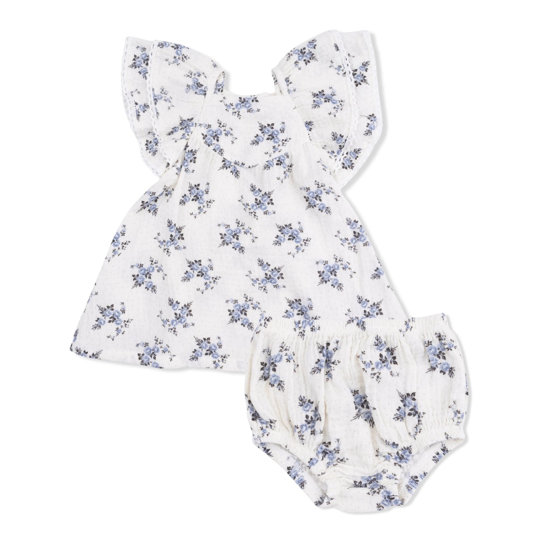 Angel Dear Belle Rosette Dot - V - Neck Dress and Bloomer - 