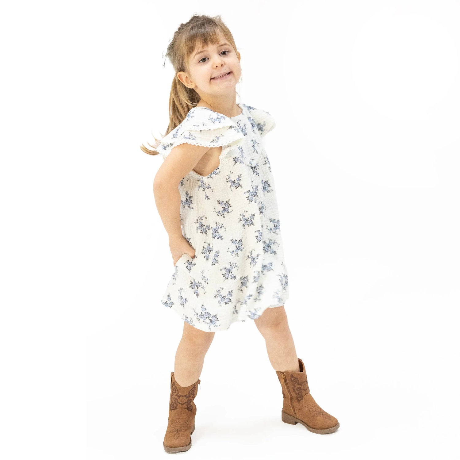 Angel Dear Belle Rosette Dot - V - Neck Dress and Bloomer - 