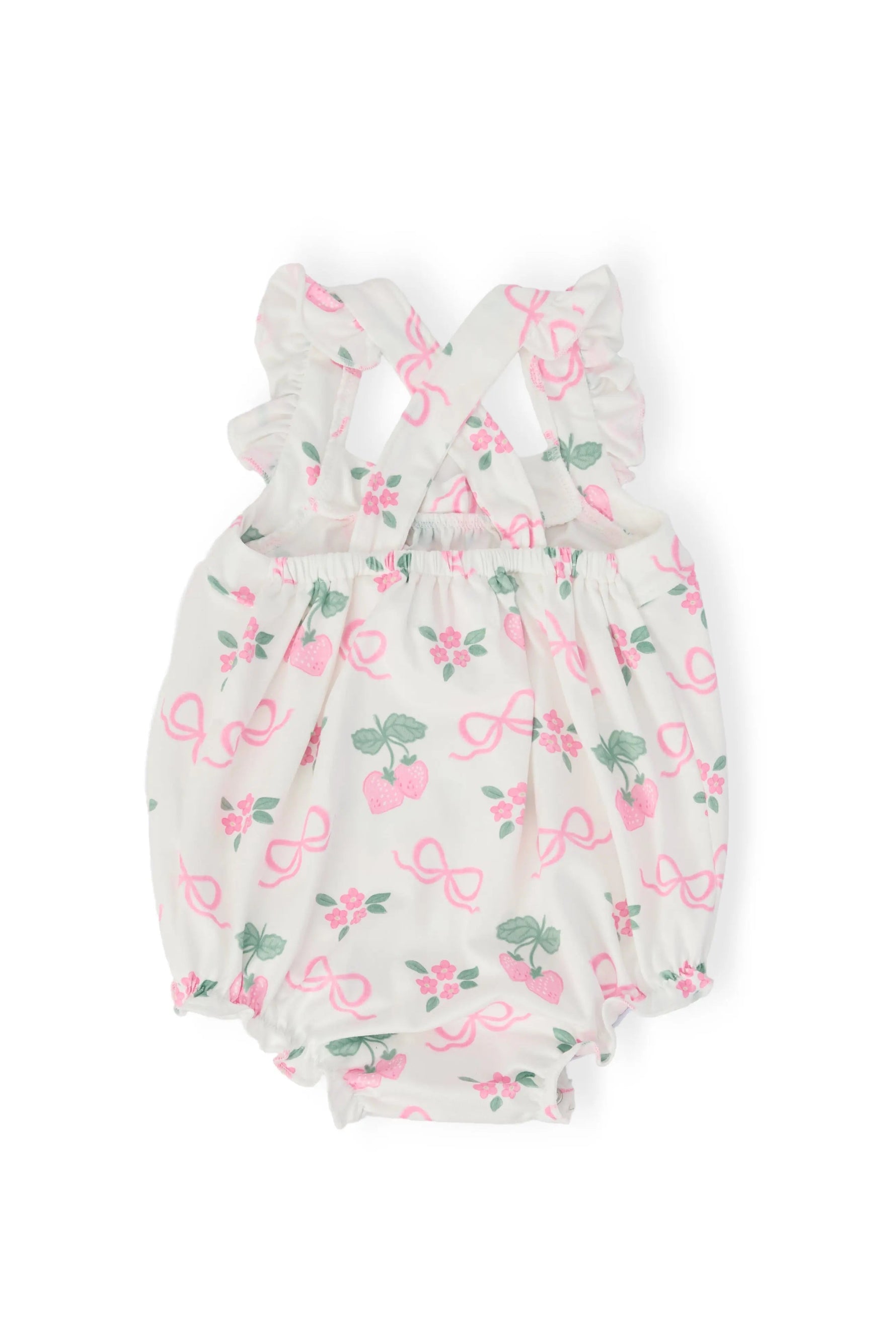Mila & Rose ® Berries & Bows Ruffle Cross Back Romper - 