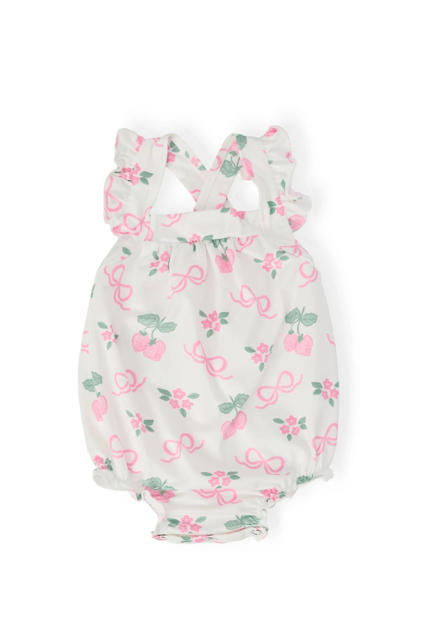 Mila & Rose ® Berries & Bows Ruffle Cross Back Romper - 