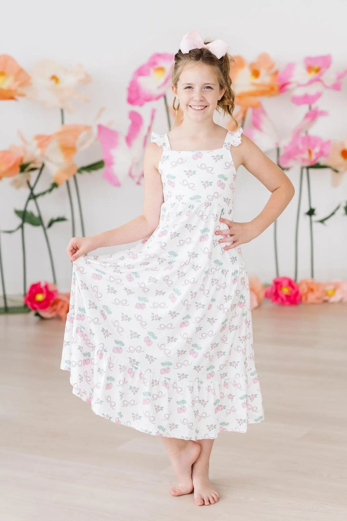 Mila & Rose ® Berries & Bows Ruffle Maxi Dress - 