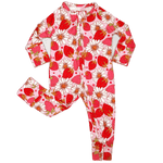 Texas Tushies Berry Cute Bamboo Viscose Zippies with Soft Stretch for Kids Sleepwear - 