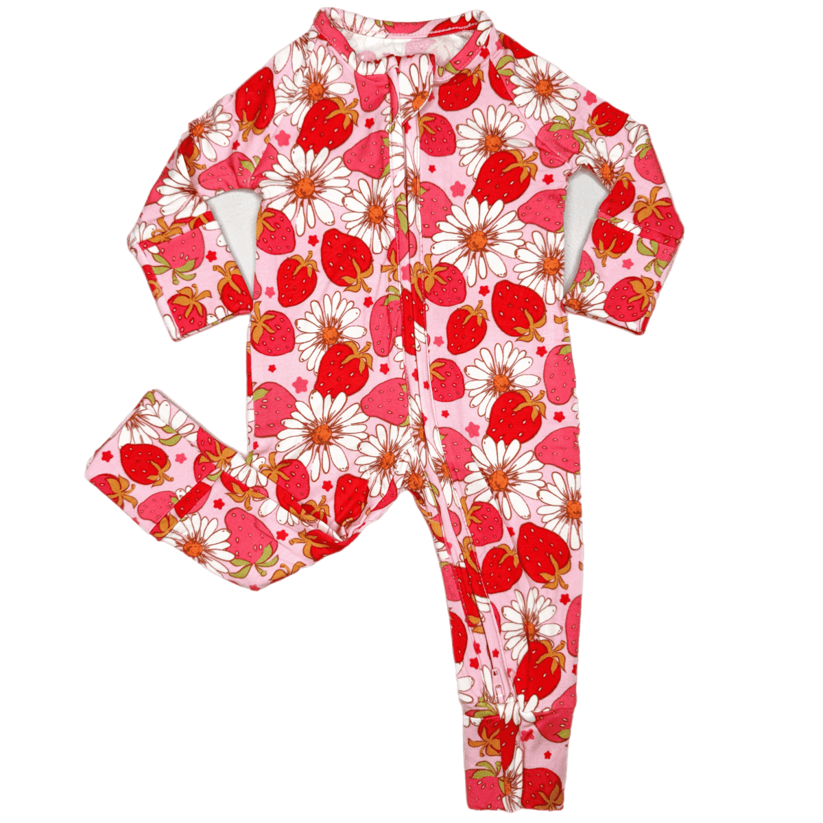 Texas Tushies Berry Cute Bamboo Viscose Zippies with Soft Stretch for Kids Sleepwear - 