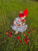 Dragonfly Dreams Bamboo Berry Delight Short Sleeve Twirl Dress with Bodysuit