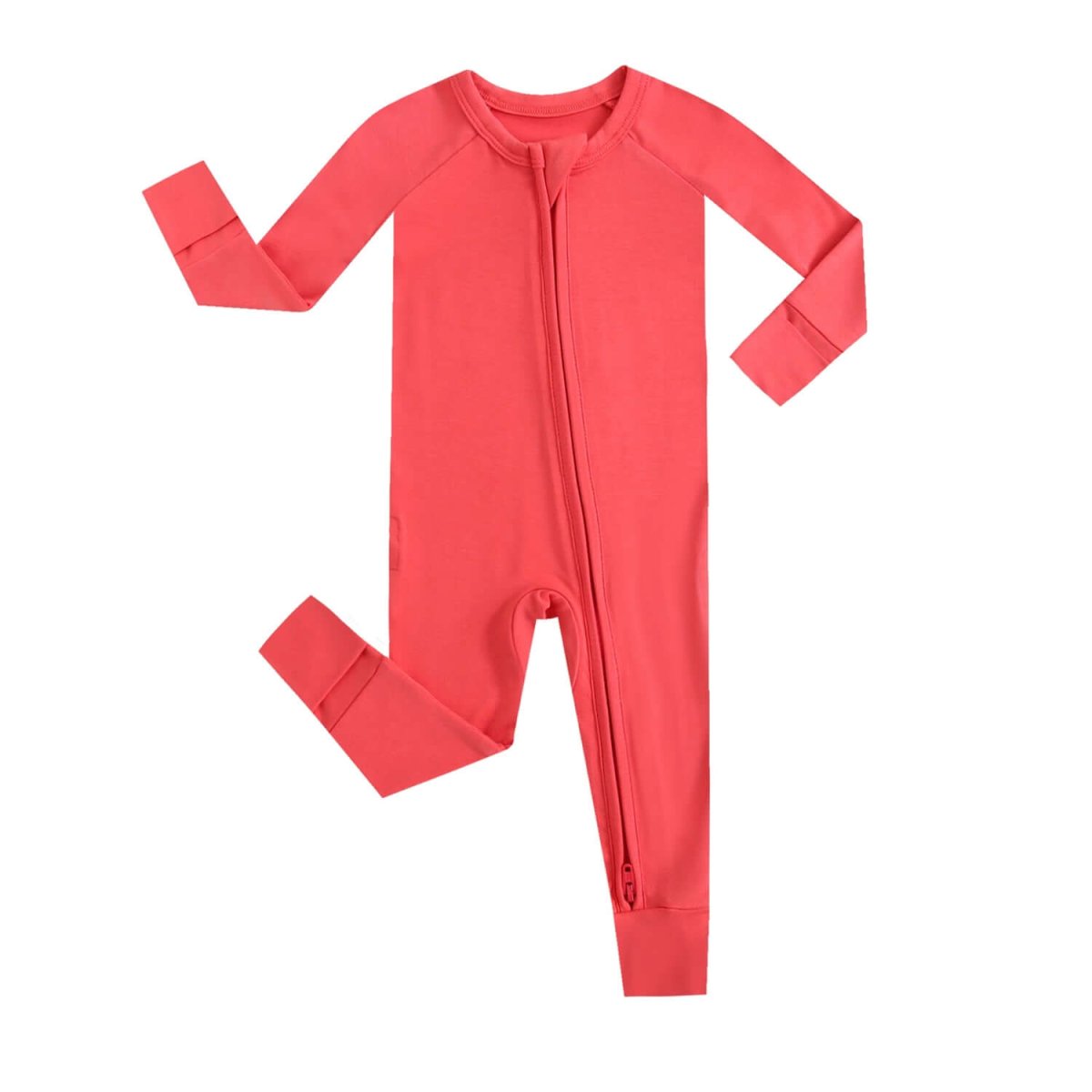 Luxie Charm Berry Red Zippered Baby Romper - Everetts Place Boutique - 