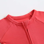 Luxie Charm Berry Red Zippered Baby Romper - Everetts Place Boutique - 