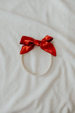 Little Mae & Co Berry Satin Bow Headband For Girls One Size Fits All - Everetts Place Boutique - 