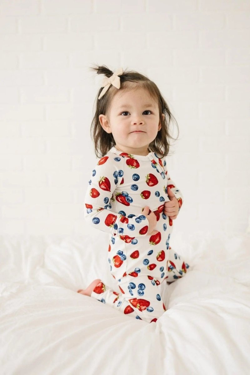 Little Joy Co. Berry Sweet Bamboo Zippy Romper For Babies Soft Comfort - Everetts Place Boutique - 
