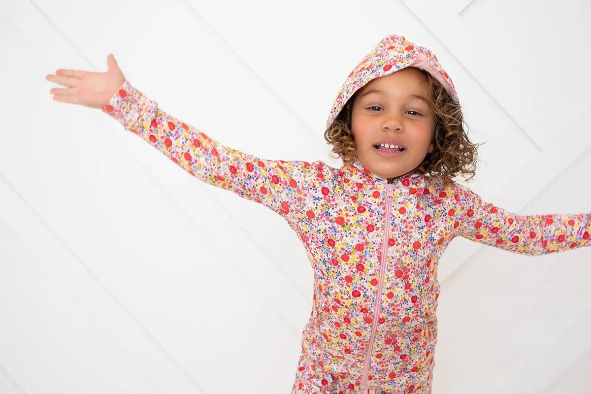 Bestaroo Bestaroo Blush Bloom Zipper Hoodie for Kids Plush Bamboo Cotton Warmth - 