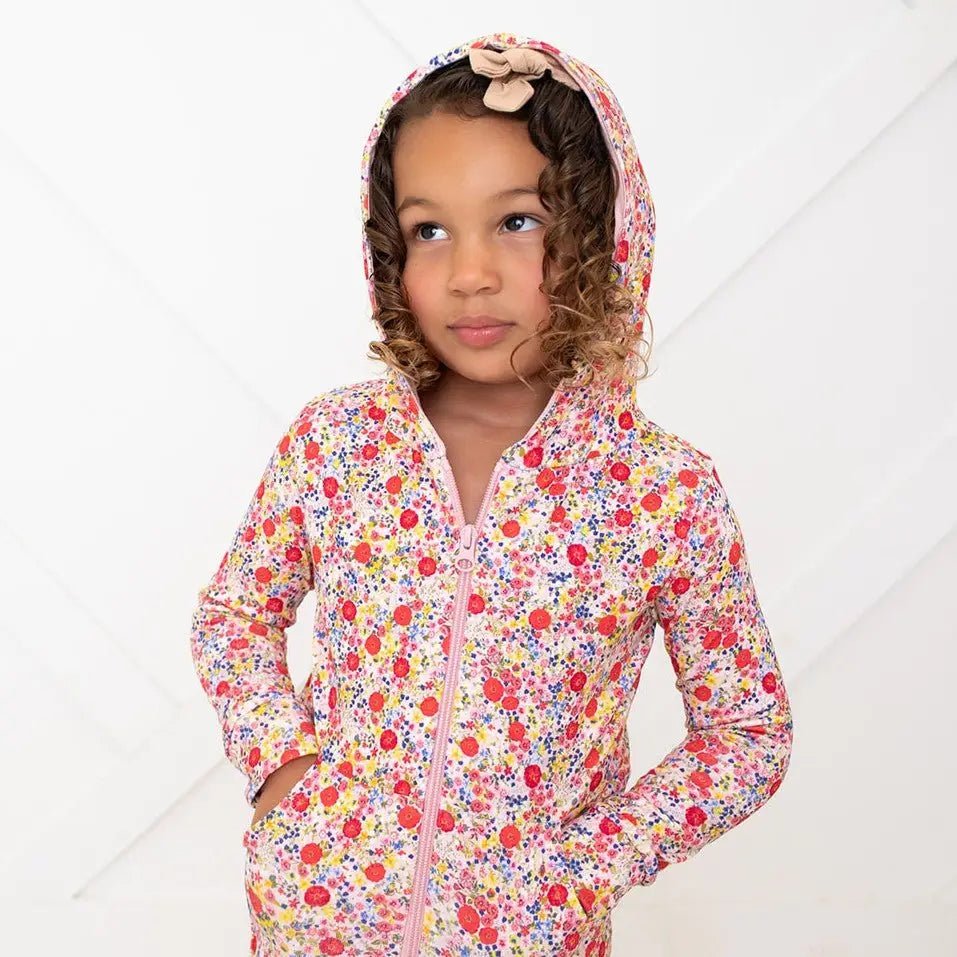 Bestaroo Bestaroo Blush Bloom Zipper Hoodie for Kids Plush Bamboo Cotton Warmth - 
