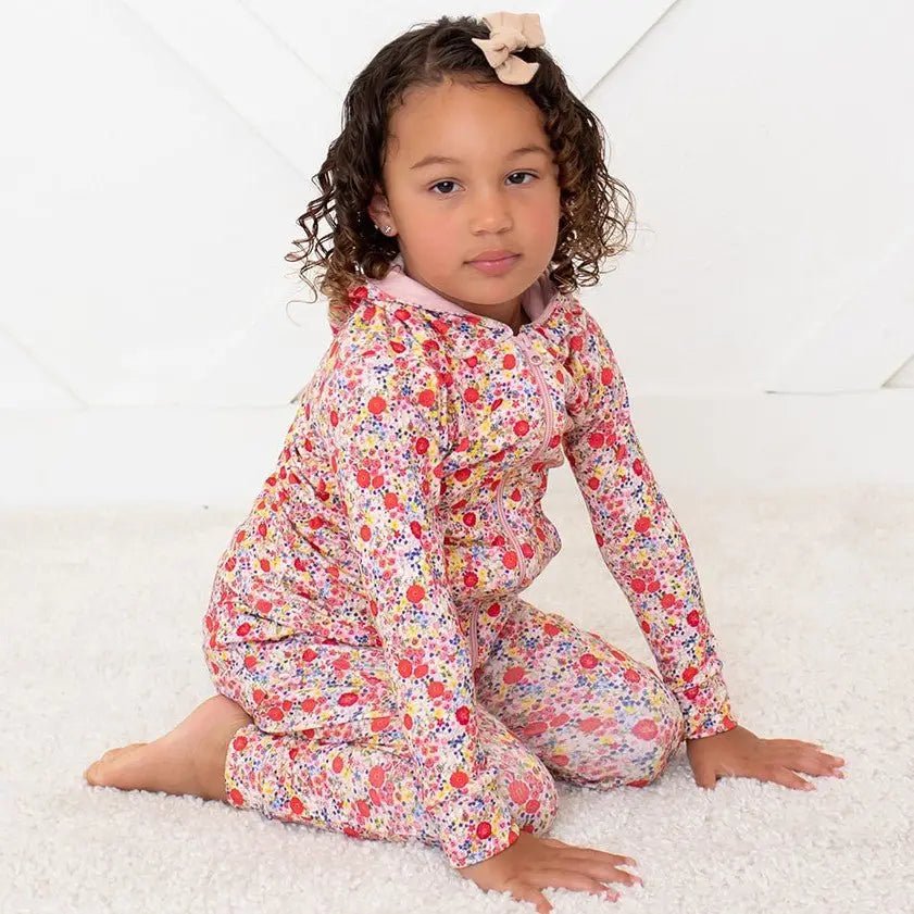 Bestaroo Bestaroo Blush Bloom Zipper Hoodie for Kids Plush Bamboo Cotton Warmth - 