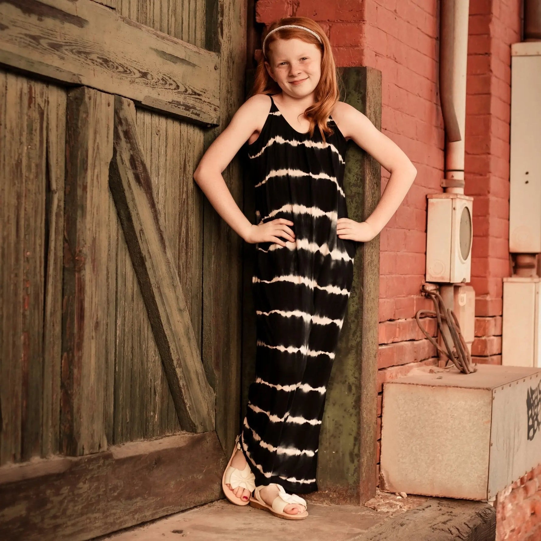 Bestaroo Bestaroo Charcoal Tie Dye Jumpsuit For Kids With Pockets And Adjustable Straps - 