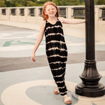 Bestaroo Bestaroo Charcoal Tie Dye Jumpsuit For Kids With Pockets And Adjustable Straps - 
