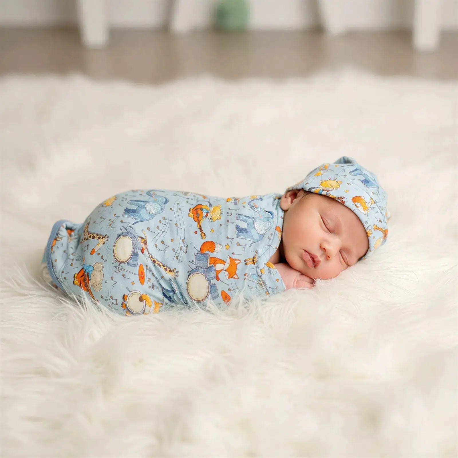 Bestaroo Bestaroo Critter Concert Swaddle Blanket 45 Inch Square Baby Gift Idea - 