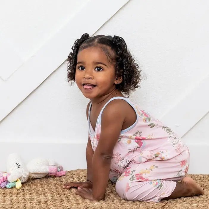 Bestaroo Bestaroo Ditzy Floral Bamboo Jumpsuit For Toddlers With Pockets - 