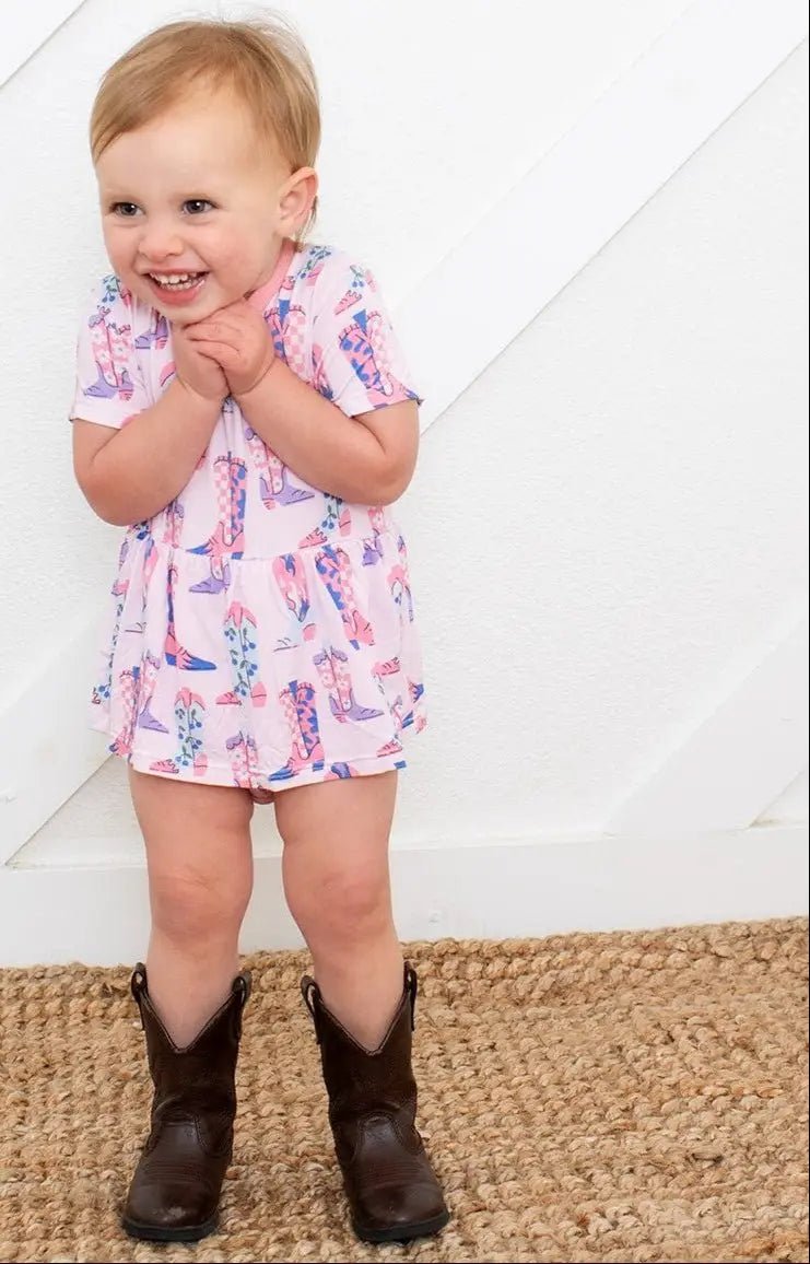 Bestaroo Bestaroo Giddy Up Bamboo Bodysuit Dress For Baby Everyday Comfort - 