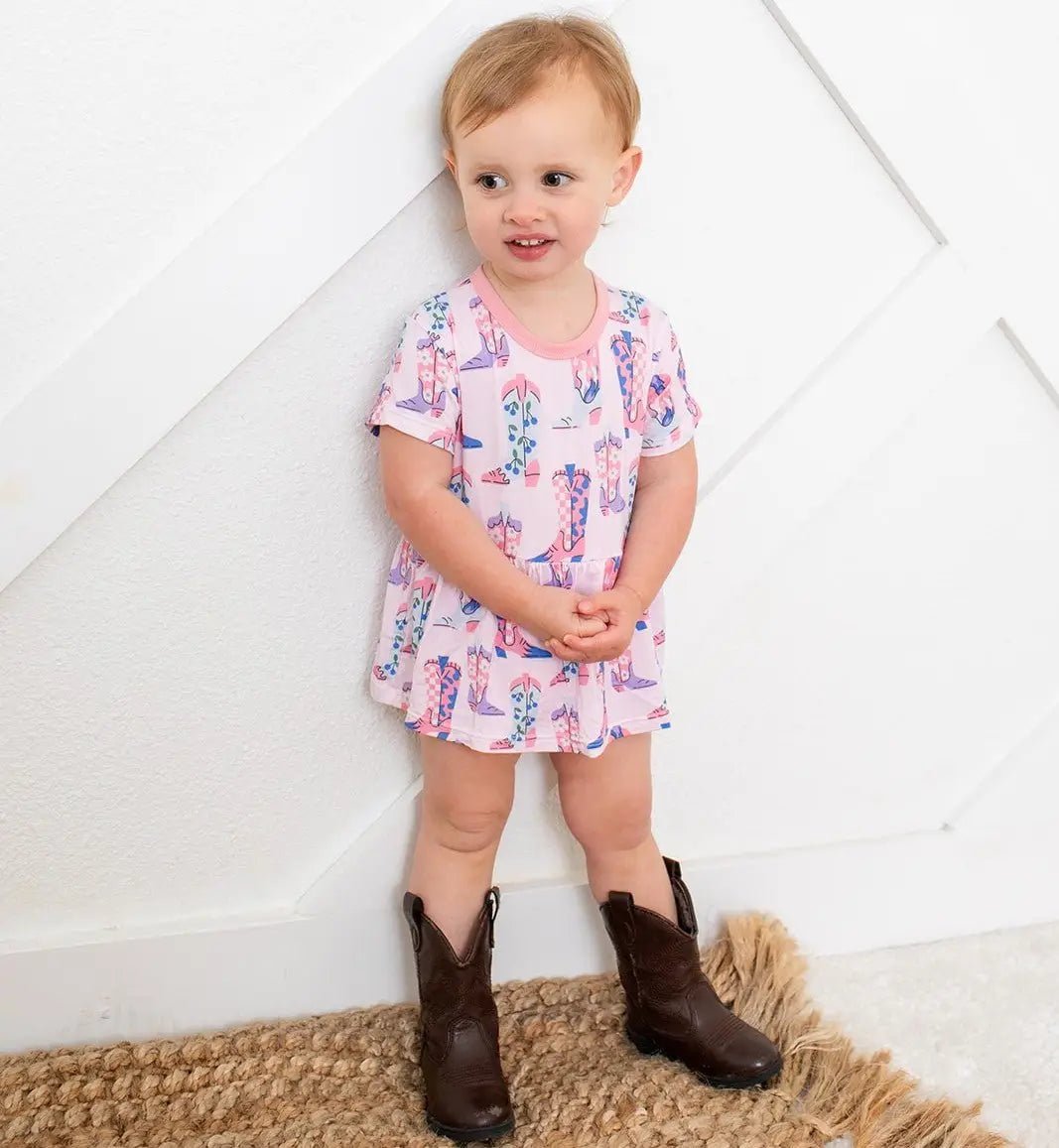 Bestaroo Bestaroo Giddy Up Bamboo Bodysuit Dress For Baby Everyday Comfort - 