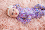 Bestaroo Bestaroo Girl Power Bamboo Footie With Dual Zippers And Mittens - 