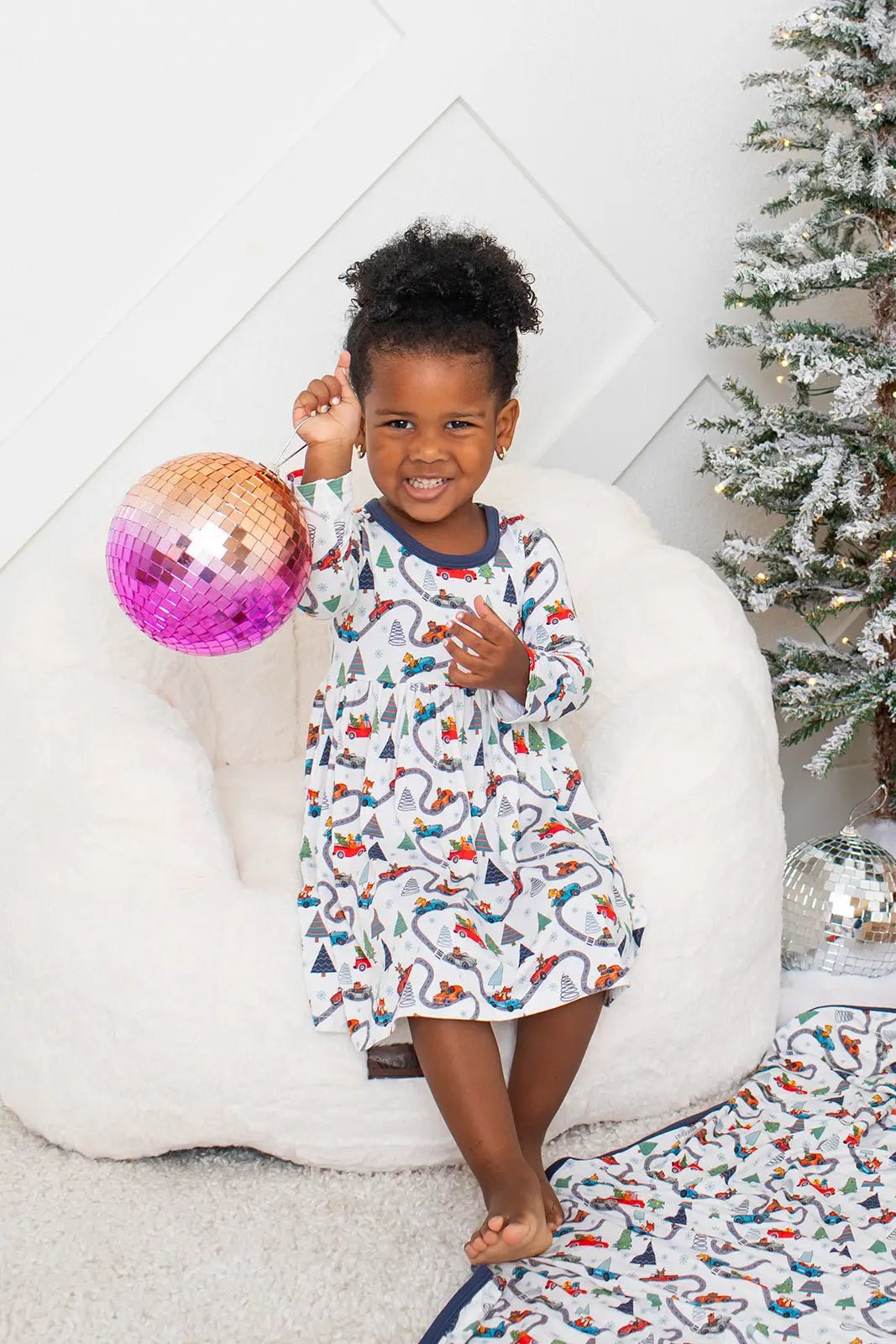 Bestaroo Bestaroo Holiday Haul Dress For Toddlers Bamboo Fabric Long Sleeve - 