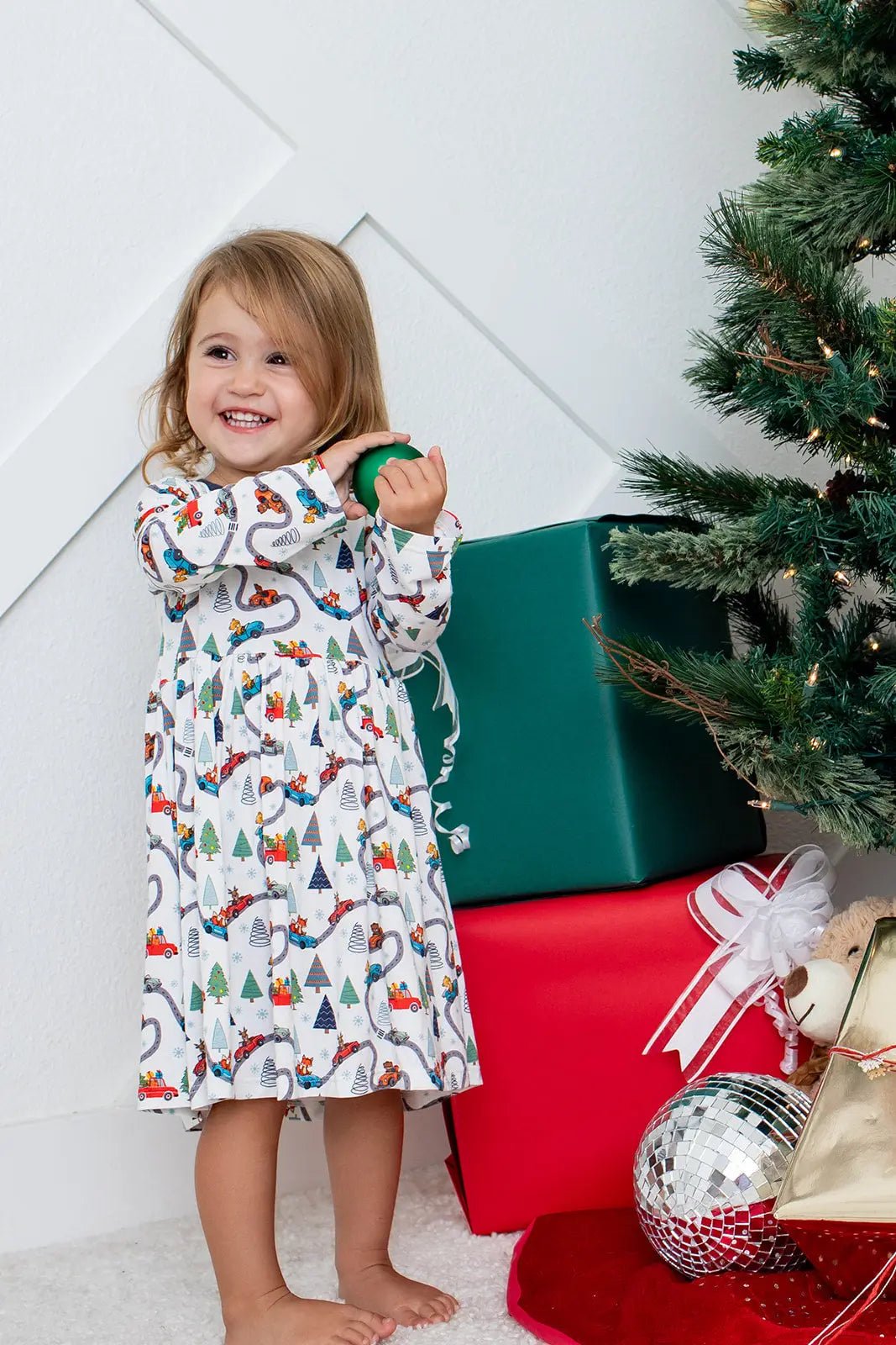 Bestaroo Bestaroo Holiday Haul Dress For Toddlers Bamboo Fabric Long Sleeve - 