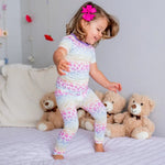 Bestaroo Bestaroo Kids Rainbow Leopard Print Short Sleeve Bamboo Pajamas - 